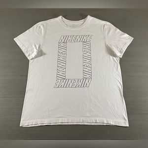 Nike Shirt Adult Extra Large White Black Box Logo Block Font Graphic Tee Mens XL